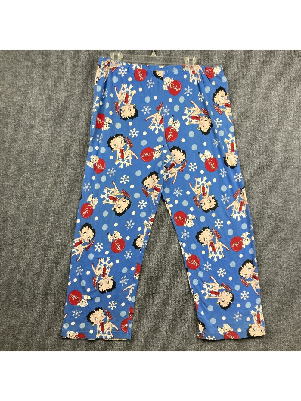 Betty Boop & Coke Coca Cola Womens Size Large 12-14 Blue Pajama Lounge Pants